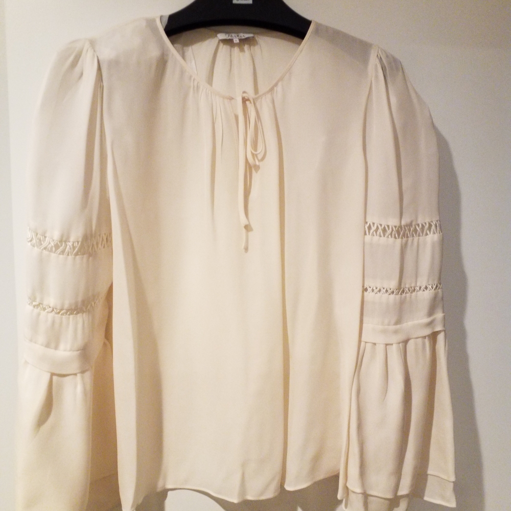 Parker Cream Blouse with Sleeve Detailing